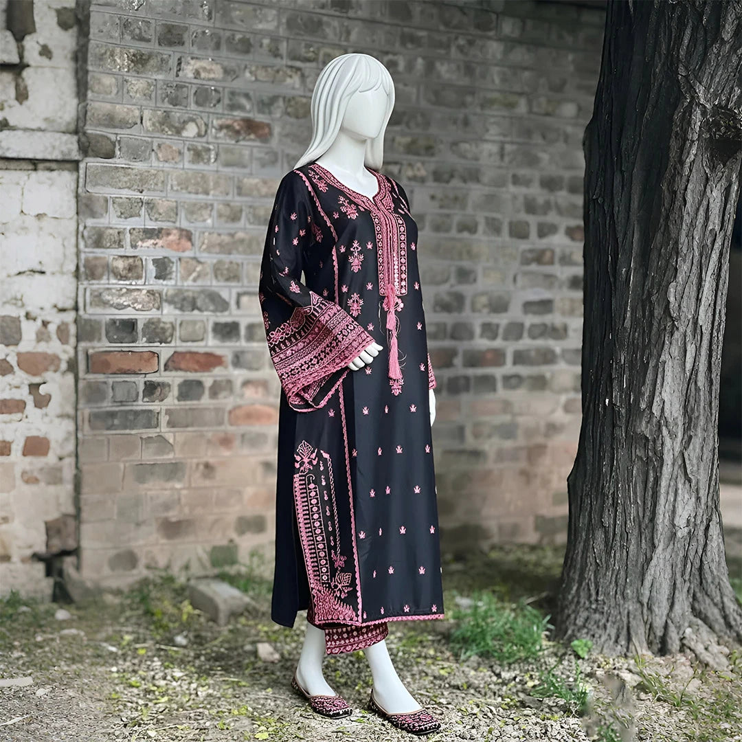 Mehnur - Embroidered Floral Suit Set