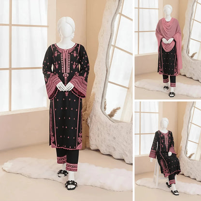 Mehnur - Embroidered Floral Suit Set
