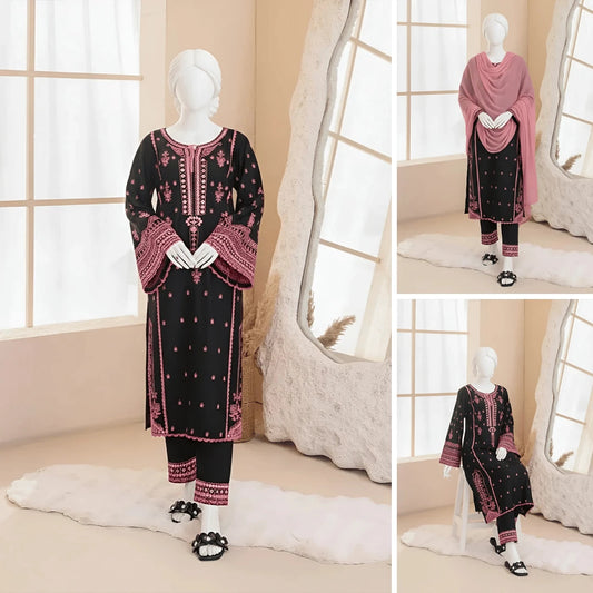 Mehnur - Embroidered Floral Suit Set