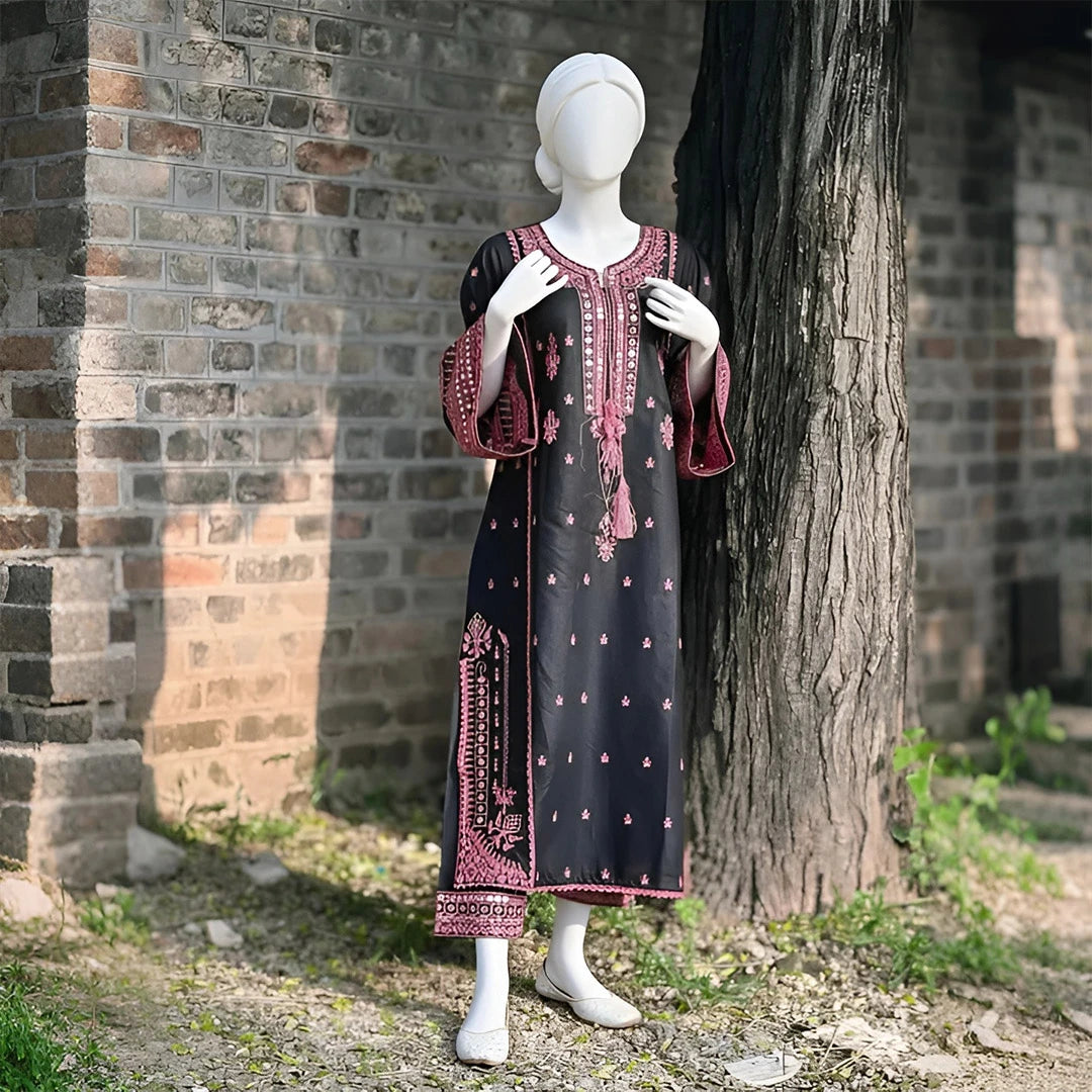 Mehnur - Embroidered Floral Suit Set