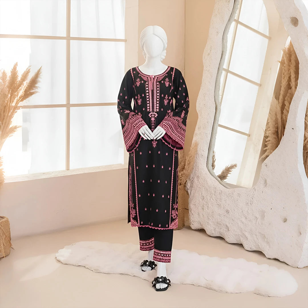 Mehnur - Embroidered Floral Suit Set