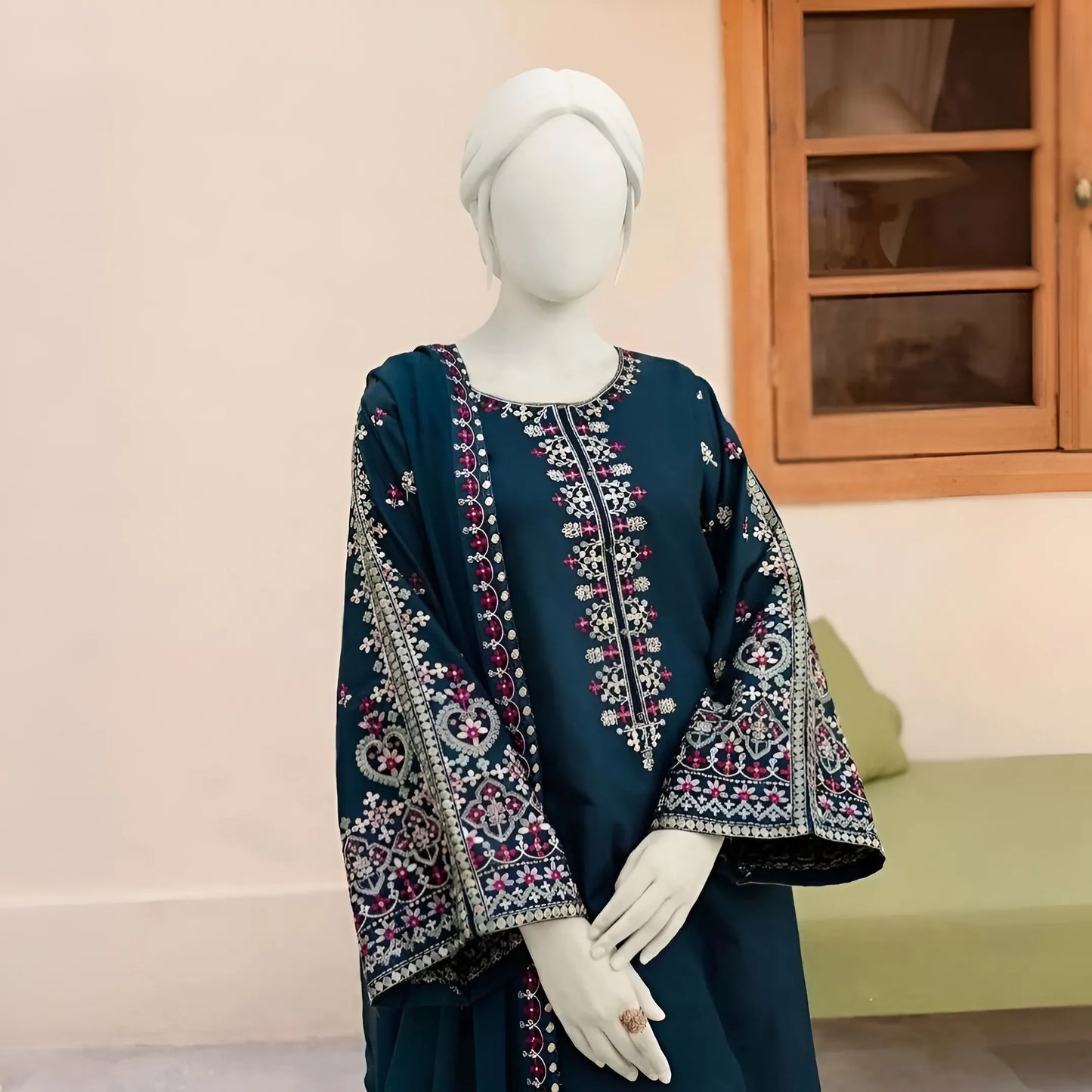 Nazreen-Sequin Embroidered-3 Piece Set