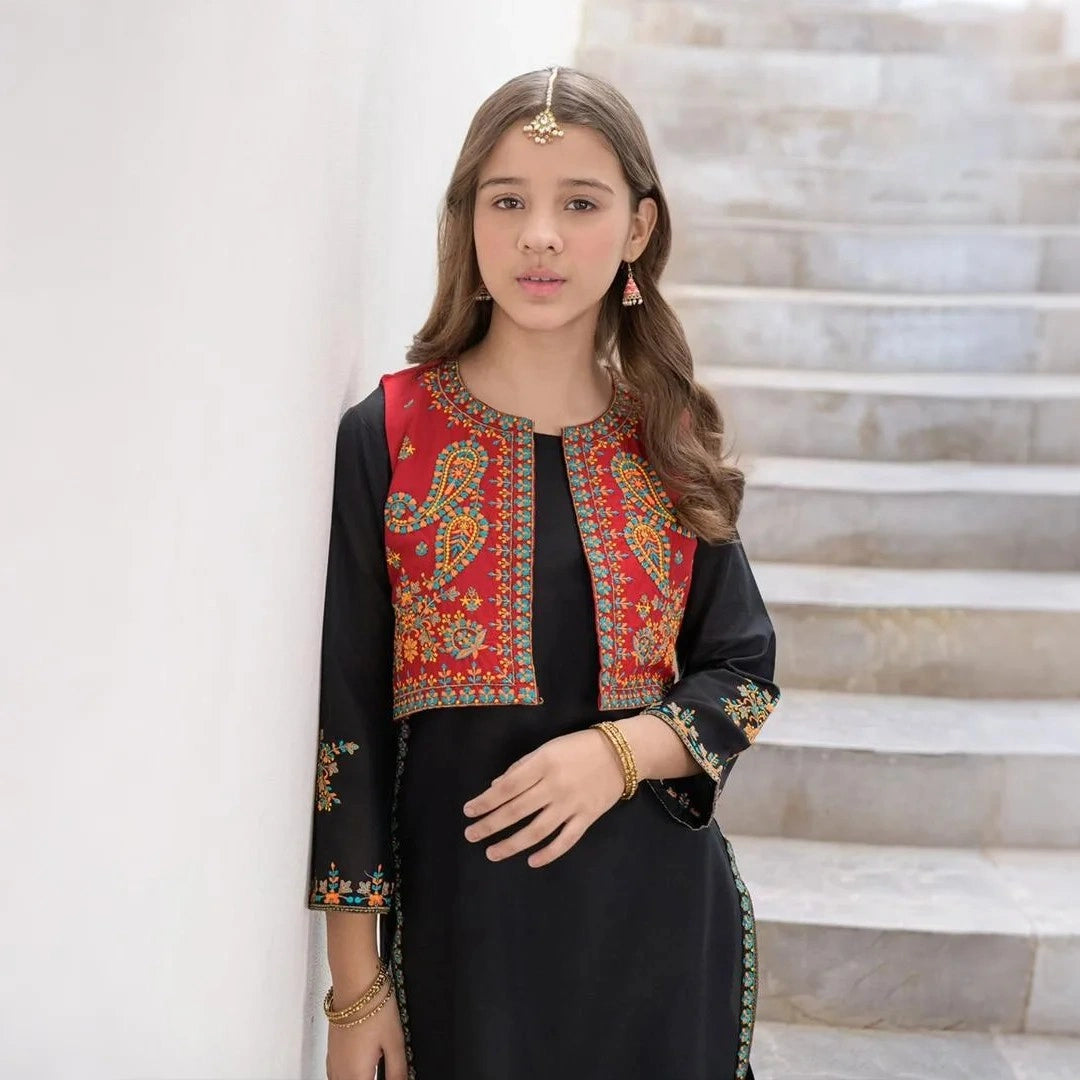 Nivah - Embroidered Gharara Kids Suit