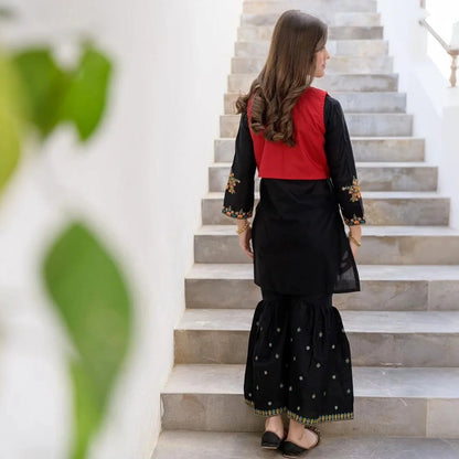 Nivah - Embroidered Gharara Kids Suit