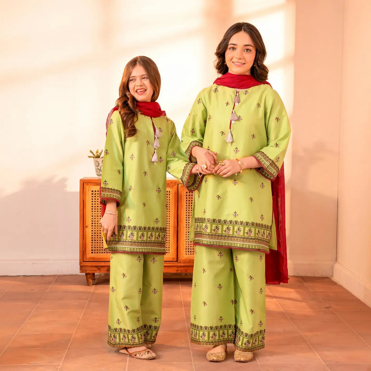 Parizad - Floral Embroidered - 3 Piece Kids Set