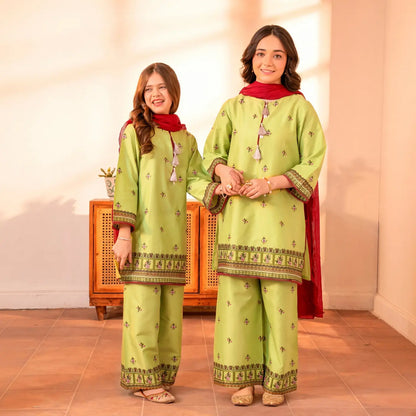 Parizad - Floral Embroidered - 3 Piece Kids Set