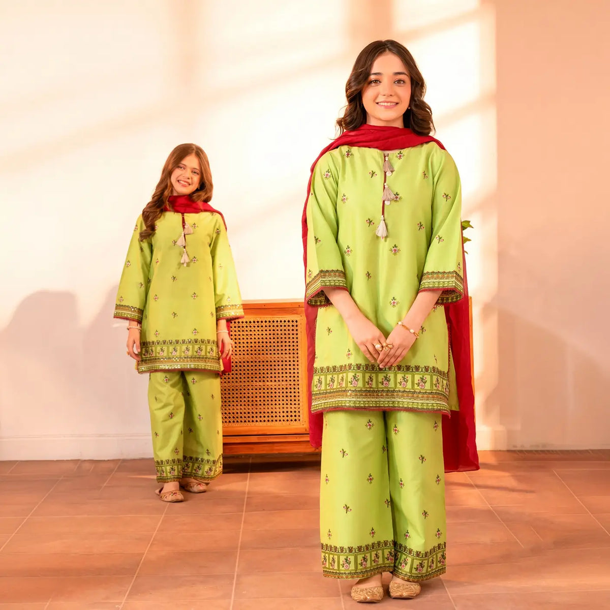 Parizad - Floral Embroidered - 3 Piece Kids Set