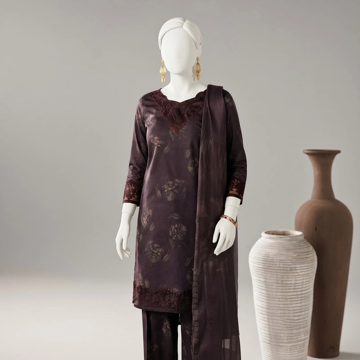 Kainat-Floral Embroidered-3 Piece Set