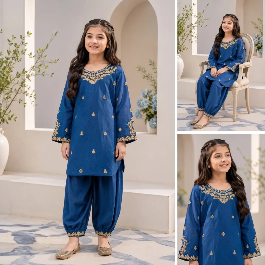 Ruhi-Embroidered-2 Piece Kids Set
