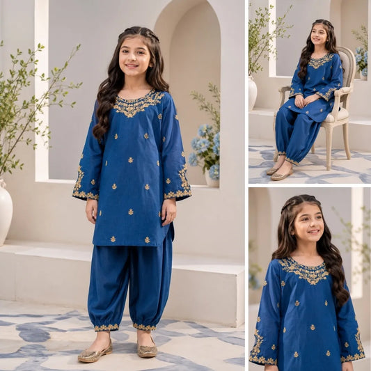 Ruhi-Embroidered-2 Piece Kids Set