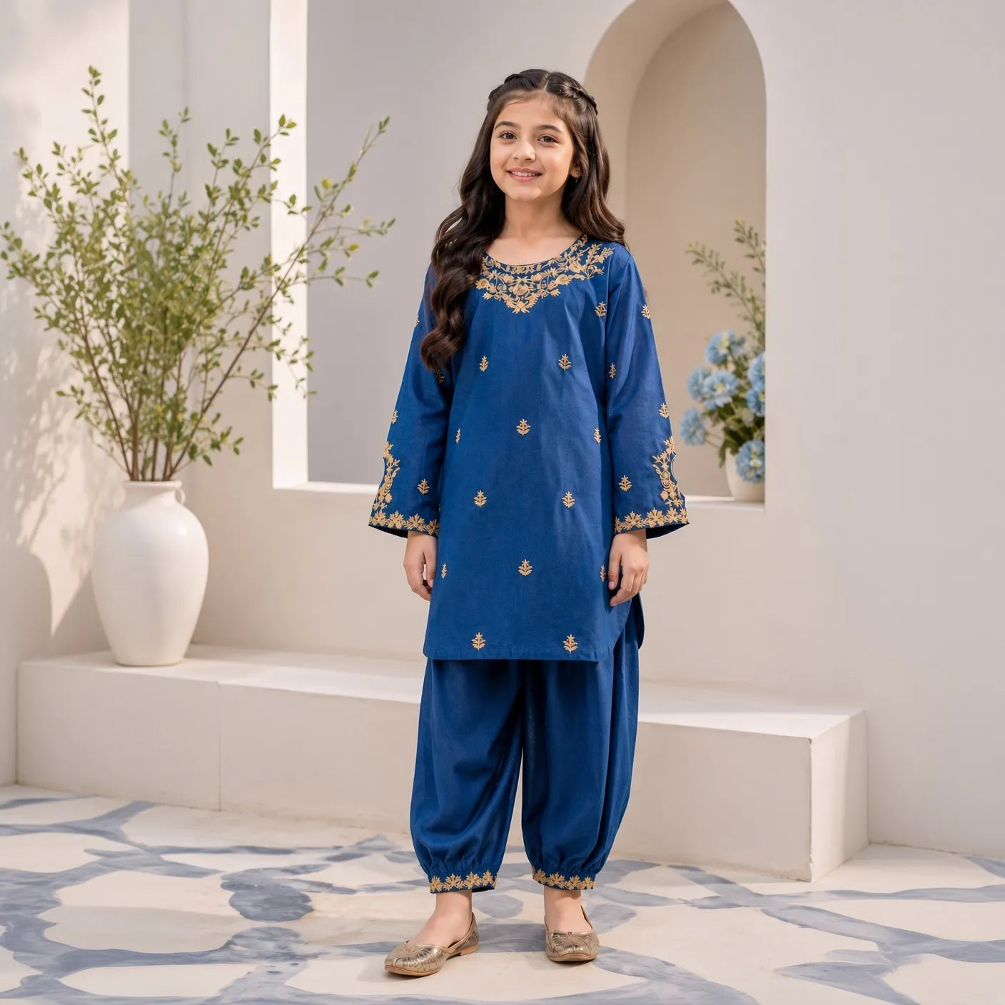 Ruhi-Embroidered-2 Piece Kids Set