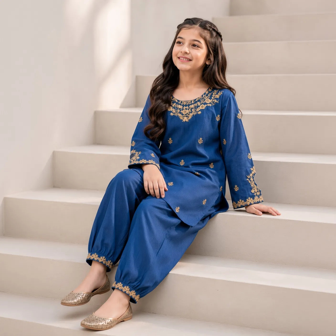 Ruhi-Embroidered-2 Piece Kids Set