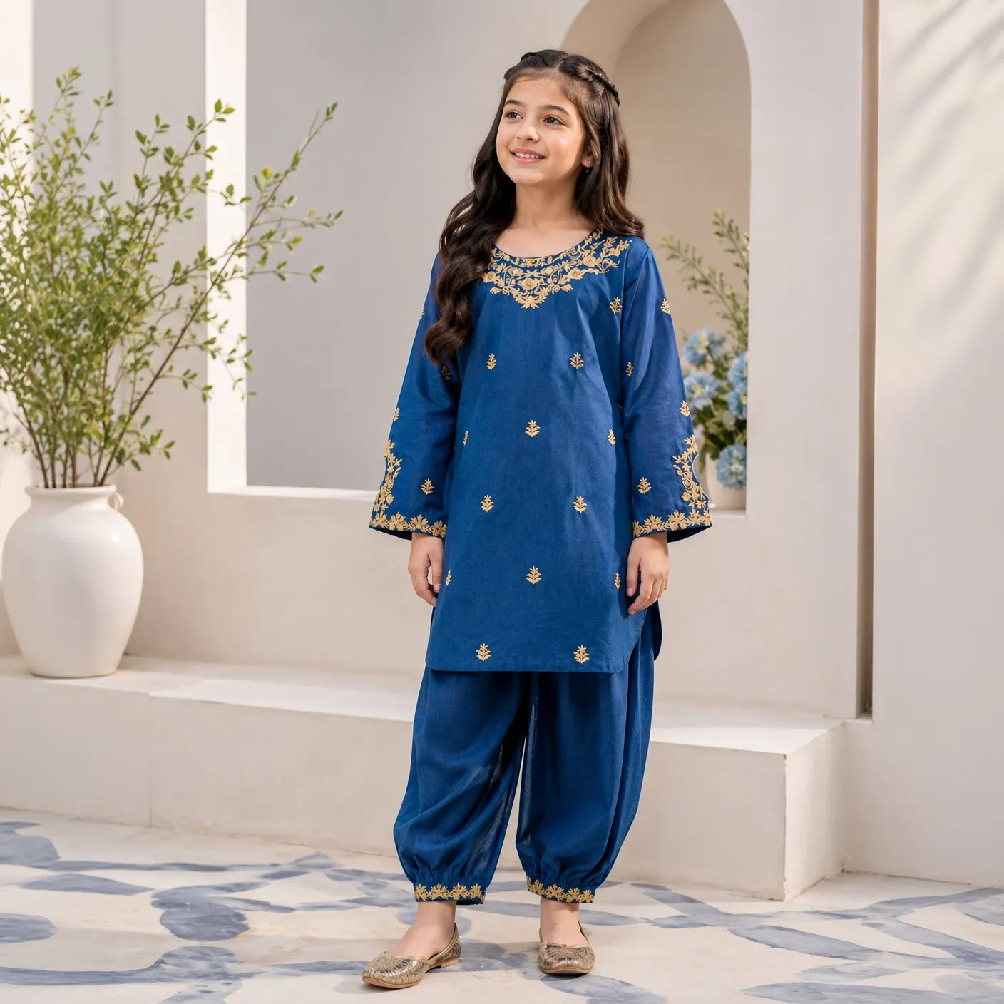 Ruhi-Embroidered-2 Piece Kids Set