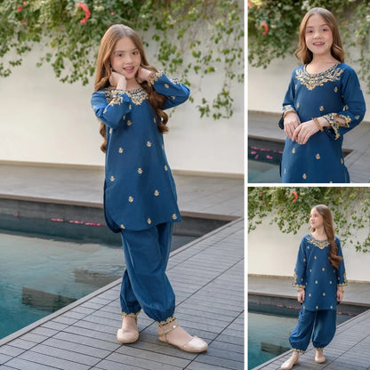 Ruhi-Embroidered-2 Piece Kids Set