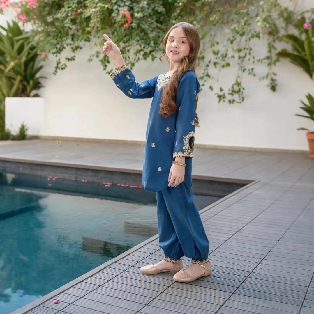 Ruhi-Embroidered-2 Piece Kids Set