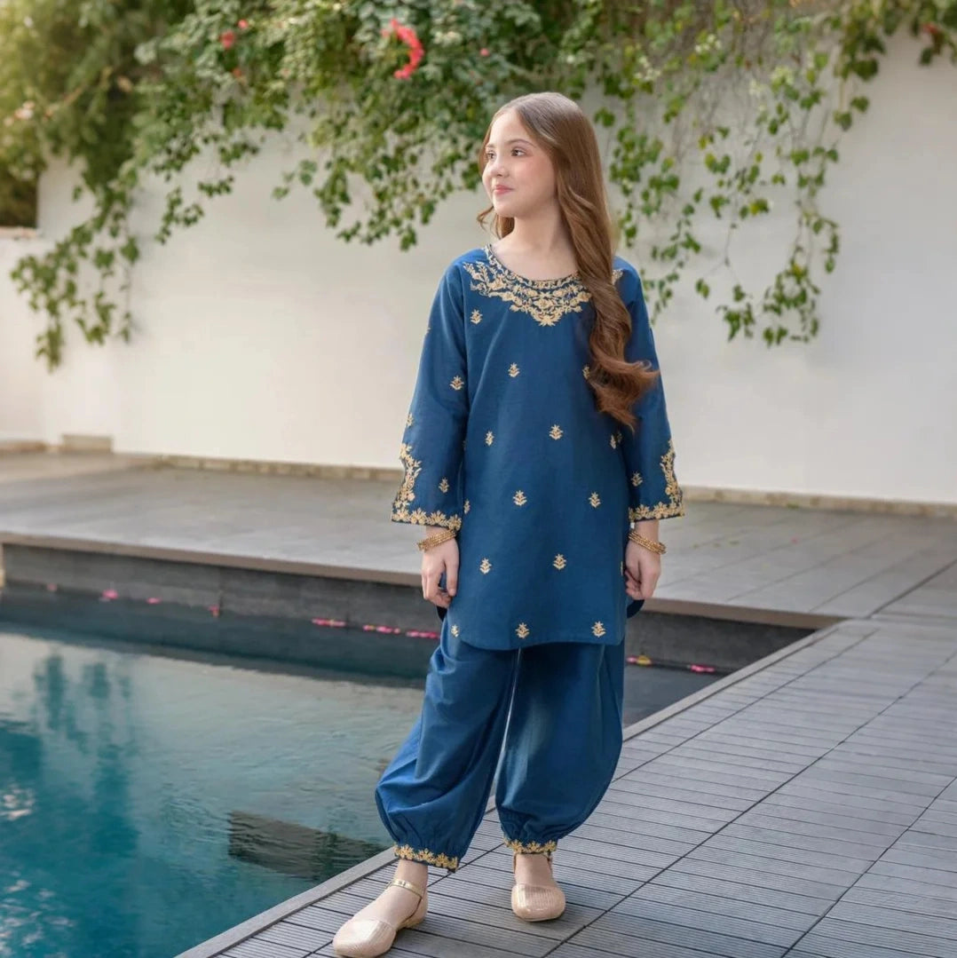 Ruhi-Embroidered-2 Piece Kids Set