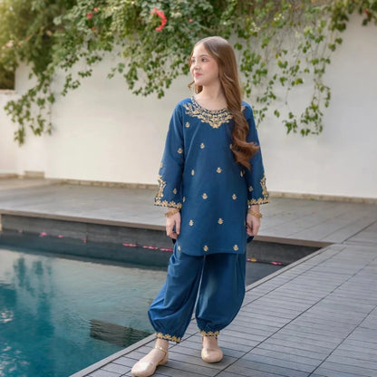 Ruhi-Embroidered-2 Piece Kids Set