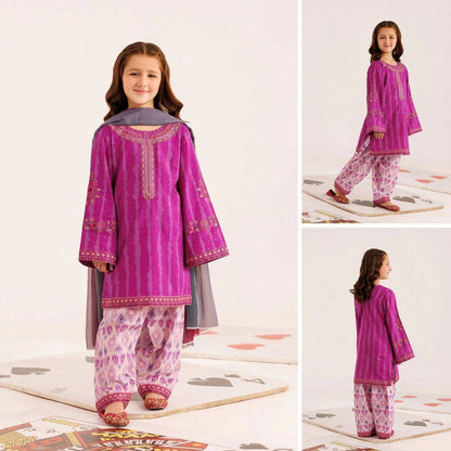Rushna-Embroidered-3 Piece Kids Set