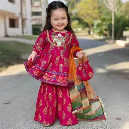 Saanvi-Floral Print-4 Piece Kids Set