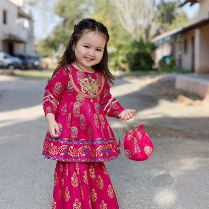 Saanvi-Floral Print-4 Piece Kids Set