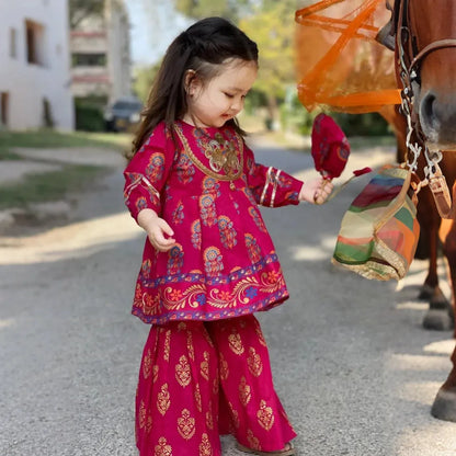 Saanvi-Floral Print-4 Piece Kids Set