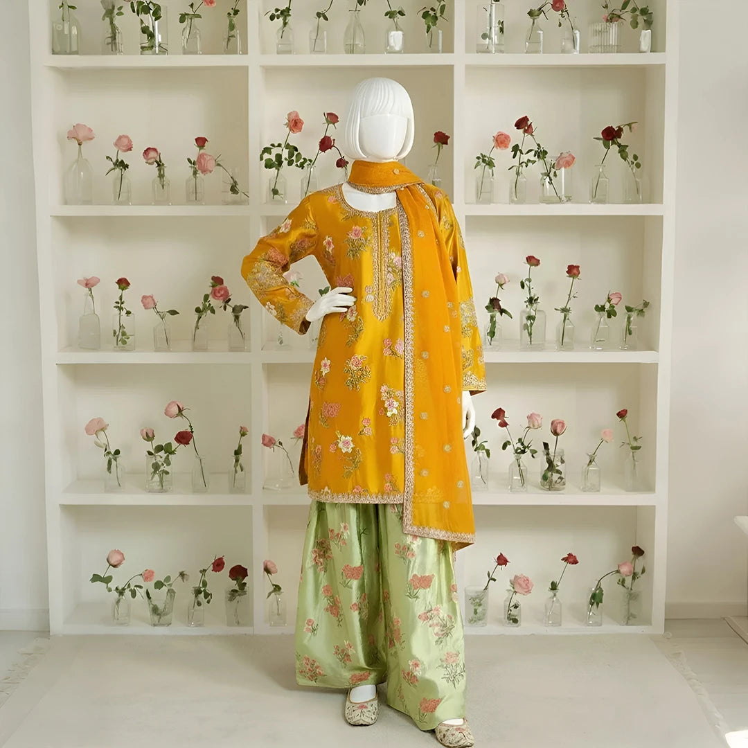 Saba-Embroidered Farshi-4 Piece Set