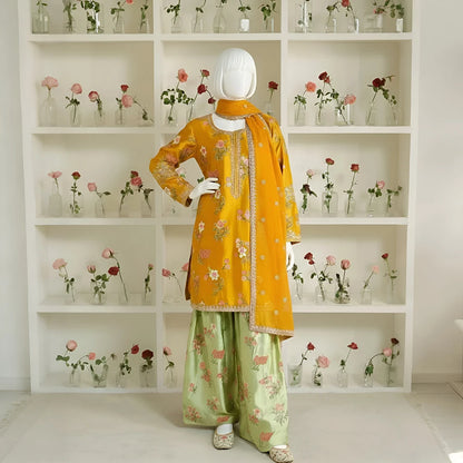 Saba-Embroidered Farshi-4 Piece Set