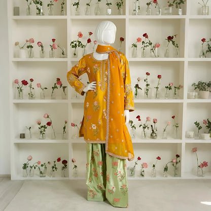 Saba-Embroidered Farshi-4 Piece Set