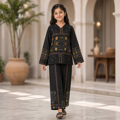 Sadaf-Floral Print-2 Piece Kids Set