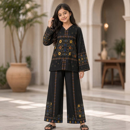 Sadaf-Floral Print-2 Piece Kids Set