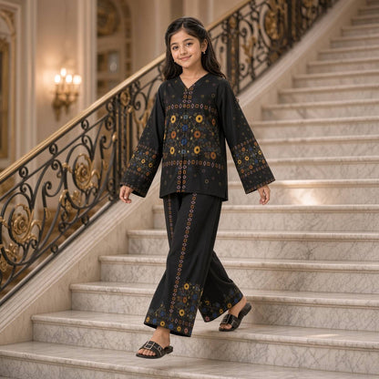 Sadaf-Floral Print-2 Piece Kids Set