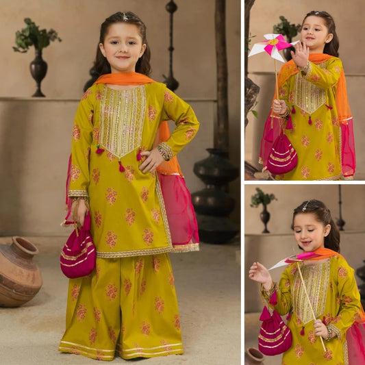 Sofia - Sequins Embroidered Kids Suit