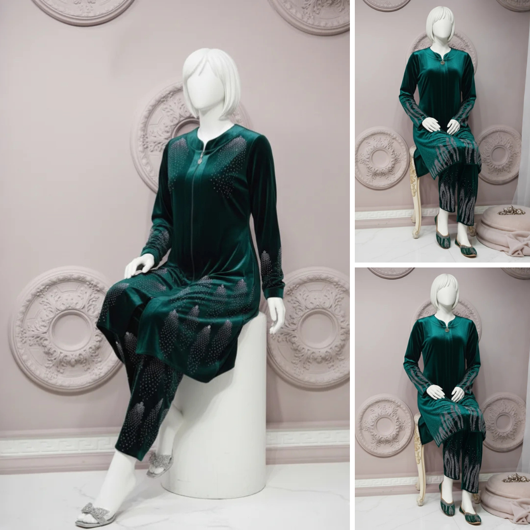 Sea Green - Premium Velvet Co-Ord Set