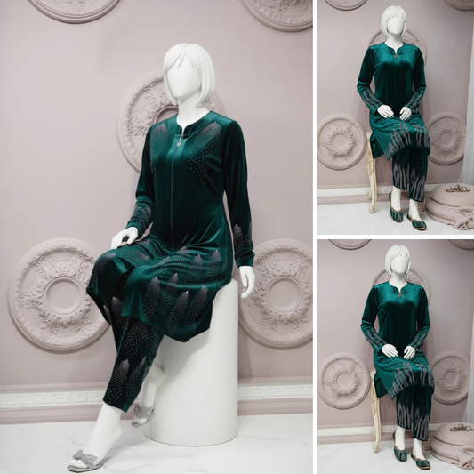 Sea Green - Premium Velvet Co-Ord Set