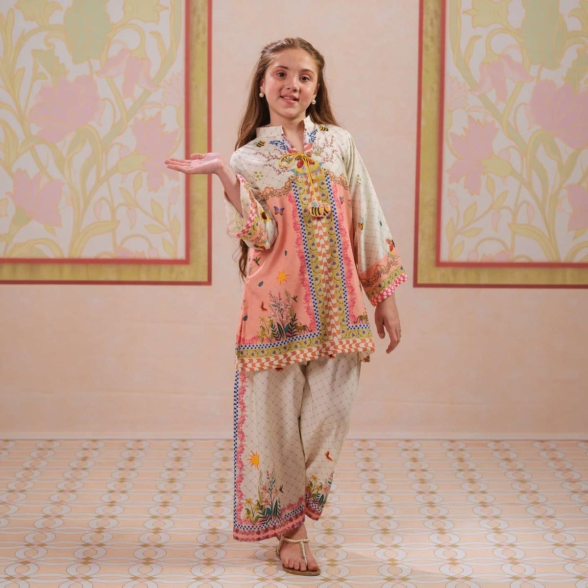 Surovi-Floral Print-2 Piece Kids Set