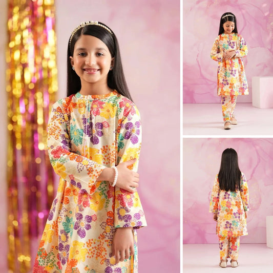 Susan - Floral Printed Kids Suit