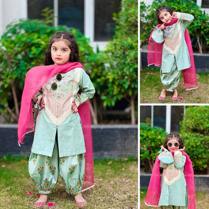 Tooba-Embroidered-4 Piece Kids Set