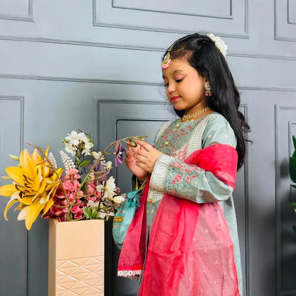 Tooba-Embroidered-4 Piece Kids Set