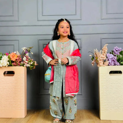 Tooba-Embroidered-4 Piece Kids Set