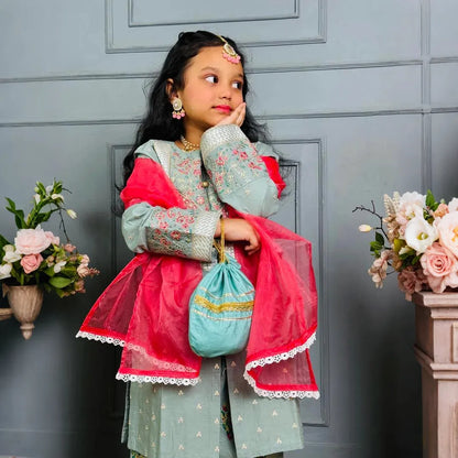 Tooba-Embroidered-4 Piece Kids Set