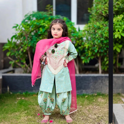 Tooba-Embroidered-4 Piece Kids Set
