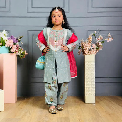 Tooba-Embroidered-4 Piece Kids Set