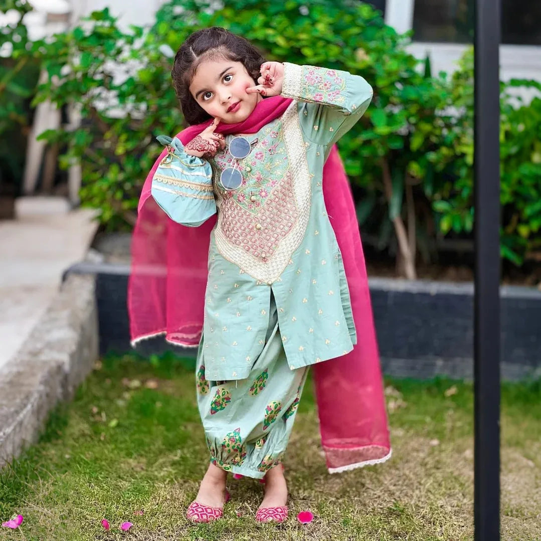 Tooba-Embroidered-4 Piece Kids Set