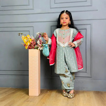 Tooba-Embroidered-4 Piece Kids Set