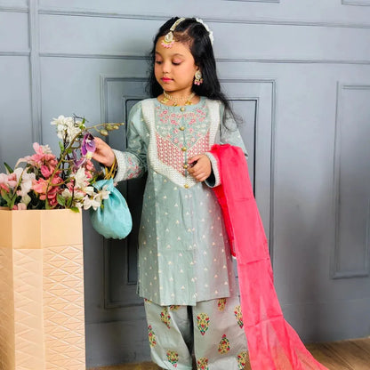 Tooba-Embroidered-4 Piece Kids Set