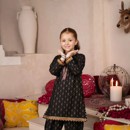 Bawri - Golden Printed Kids Suit