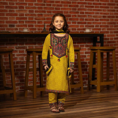 Meera - Embroidered Kids’ Cotton Suit Set