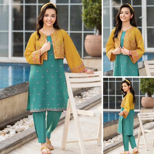 Zafira-Embroidered-3 Piece Kids Set
