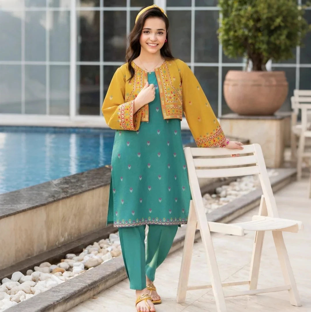 Zafira-Embroidered-3 Piece Kids Set