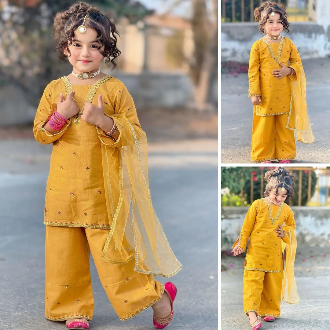 Zainab-Embroidered-3 Piece Kids Set